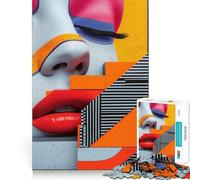 1000 Adult Pieces Jigsaw Puzzle Beauty Is An Abstract Perfect Edge Play Cognitive Play Gift Idle Play Game Birthday Activity (38x26cm)