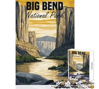 1000 Adult Pieces Jigsaw Puzzle Big Bend National Park Poster Toy Wall Decor Birthday Gift Relaxing Games Interesting Stress Reduction Size 38x26cm