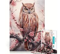 1000 Adult Pieces Jigsaw Puzzle Bird Owl Watercolor Perfect Edge Play Cognitive Play Gift Idle Play Game Birthday Activity (38x52cm)