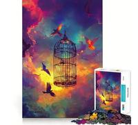 1000 Adult Pieces Jigsaw Puzzle Birds Escaping from A Cage Perfect Edge Play Cognitive Play Gift Idle Play Game Birthday Activity (38x26cm)