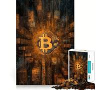 1000 Adult Pieces Jigsaw Puzzle Bitcoin Matrix Perfect Edge Play Cognitive Play Gift Idle Play Game Birthday Activity (38x52cm)