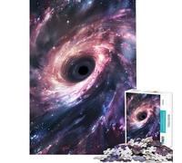 1000 Adult Pieces Jigsaw Puzzle Black Hole In Space Challenging To Complete Perfect Decoration Fun Games Suitable for Ages 14 And Up (38x26cm)