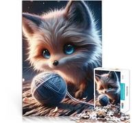 1000 Adult Pieces Jigsaw Puzzle Blissful Fox Joy Family Game Stress Reliever Difficult Challenge Wishlist with Santa Claus 26x38cm