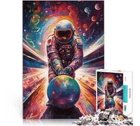 1000 Adult Pieces Jigsaw Puzzle Bowling Astronaut Fantasy Schwierig und herausfordernd Wanddekoration75x50cm