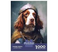 1000 Adult Pieces Jigsaw Puzzle Brittany Spaniel Viking Adult Jigsaw Puzzle Brain Teaser Game Birthday Present Challenging To Complete 70x50cm/1000pcs