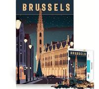 1000 Adult Pieces Jigsaw Puzzle Brussels Belgium Travel Tight Cut Fun Thinking Skill Game Leisure Fun Time Birthday Activity (38x52cm)