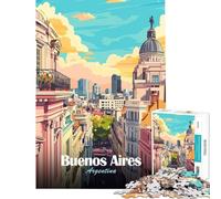 1000 Adult Pieces Jigsaw Puzzle Buenos Aires, Argentina Cityscape Illustration Brain Intelligence Challenge Addictive Toys Fun Games For Family Fun Art Work Gifts (size 38x52cm)