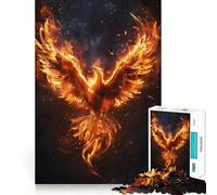 1000 Adult Pieces Jigsaw Puzzle Burning Phoenix Rebirth Neat Fit Decor Mind Exercise Toy Casual Fun Time Christmas Fun Gift (38x26cm)