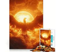 1000 Adult Pieces Jigsaw Puzzle Burning Phoenix Sunfire Tight Cut Fun Thinking Skill Game Leisure Fun Time Birthday Activity (38x26cm)