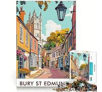 1000 Adult Pieces Jigsaw Puzzle Bury St Edmunds Town Neat Fit Decor Mind Exercise Toy Casual Fun Time Christmas Fun Gift (50x75cm)