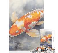 1000 Adult Pieces Jigsaw Puzzle Calming Zen Koi Fish Japan Educational Toy Funny Gift Educational Games Artists' Collection, Fine Arts Size 38x52cm