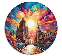 1000 Adult Pieces Jigsaw Puzzle,Camino de Santiago,Creative Round Jigsaw Puzzles,Suitable for adults and children over 12 years old,Cardboard puzzles,Home Decoration size，67.5x67.5
