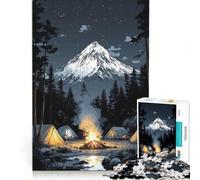 1000 Adult Pieces Jigsaw Puzzle Campfire Under The Stars Landscapes, Relax Games, Challenging To Complete, Wishlist with Santa Claus 38x26cm