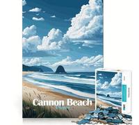 1000 Adult Pieces Jigsaw Puzzle Cannon Beach Oregon Neat Fit Decor Mind Exercise Toy Casual Fun Time Christmas Fun Gift (50x75cm)