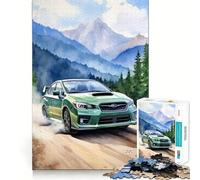 1000 Adult Pieces Jigsaw Puzzle Car Watercolor Tight Cut Fun Thinking Skill Game Leisure Fun Time Birthday Activity (38x26cm)