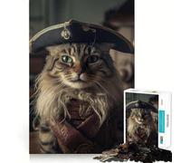 1000 Adult Pieces Jigsaw Puzzle Cat Pirates V Perfect Cut Fun Focus Game Gift Peaceful Play Fun Birthday Hobby Gift (38x52cm)