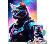 1000 Adult Pieces Jigsaw Puzzle Cat Warriors Brain Intelligence Challenge Addictive Toys Impossible Game Wall Decoration Great Gifts (Size 38x26cm)