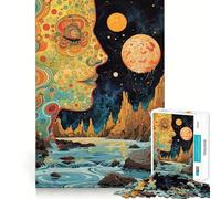 1000 Adult Pieces Jigsaw Puzzle Celestial Cascade Exact Cut Art Creative Game Toy Relax Time Game Christmas Calm Gift (38x52cm)