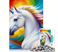 1000 Adult Pieces Jigsaw Puzzle Celestial Harmony Unicorn Exact Cut Art Creative Game Toy Relax Time Game Christmas Calm Gift (38x26cm)