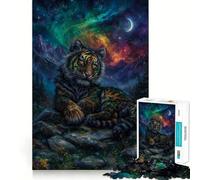 1000 Adult Pieces Jigsaw Puzzle Celestial Tiger in A Mountain Landscape Exact Cut Art Creative Game Toy Relax Time Game Christmas Calm Gift (38x26cm)