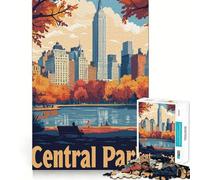 1000 Adult Pieces Jigsaw Puzzle Central Park NYC Skyline Exact Cut Art Creative Game Toy Relax Time Game Christmas Calm Gift (38x52cm)