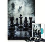 1000 Adult Pieces Jigsaw Puzzle Chess in Ruins Exact Cut Art Creative Game Toy Relax Time Game Christmas Calm Gift (38x26cm)