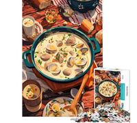 1000 Adult Pieces Jigsaw Puzzle Clam Chowder Feast Brain Intelligence Challenge Addictive Toys Fun Games For Family Fun Art Work Gifts (size 38x26cm)