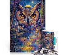 1000 Adult Pieces Jigsaw Puzzle Color painting owl Made of cardboard,for and 14 years and over Toy Intellectual Game Family Games Christmas Birthday Gifts 。size:38x52cm/14.96x20.47inch