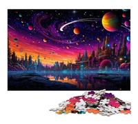 1000 Adult Pieces Jigsaw Puzzle Colorful Cities of The Future on Earth Educational Challenge Stress Reliever Difficult Challenge 1000 PCS(75x50cm)
