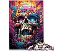 1000 Adult Pieces Jigsaw Puzzle Colorful drawing of skull Brain Teaser For 26x38cm deal as gifts for the whole family for teenager Age 14+