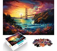 1000 Adult Pieces Jigsaw Puzzle Colorful Golden Gate Bridge Brain Teaser For 26x38cm deal as gifts for the whole family