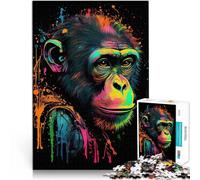 1000 Adult Pieces Jigsaw Puzzle Colorful Monkey Animals Denksportaufgabe für eignet sich ideal als Geschenk für die ganze Familie38x26cm