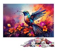 1000 Adult Pieces Jigsaw Puzzle Colorful Psychedelic Painting of Hummingbirds Educational Challenge Stress Reliever Difficult Challenge 1000 PCS(75x50cm)
