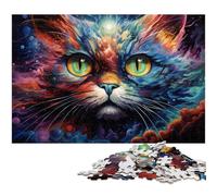 1000 Adult Pieces Jigsaw Puzzle Colorful Psychedelic Siamese Cat Educational Challenge Stress Reliever Difficult Challenge 1000 PCS(75x50cm)