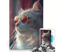 1000 Adult Pieces Jigsaw Puzzle Cool Cat Vibes, Educational Game, Difficult And Challenge, Christmas Birthday Gifts 50x75cm