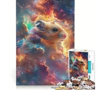1000 Adult Pieces Jigsaw Puzzle Cosmic Hamster Voyage, Educational Game, Difficult And Challenge, Christmas Birthday Gifts 50x75cm