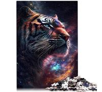 1000 Adult Pieces Jigsaw Puzzle Cosmic King Space Tiger For Family Fun 26x38cm Stress Reliever Staycation Kill time for teenager Age 14+