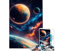 1000 Adult Pieces Jigsaw Puzzle Cosmic Planets And Asteroids in Space for Educational Game Addictive Toys to Cultivate Patience Gifts Ideas Home Art Decor (size 38x26cm)