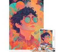 1000 Adult Pieces Jigsaw Puzzle Cosmic Reflections in Retro Eyewear Educational Games Perfect Decoration Educational Toy Interesting Stress Reduction (38X52cm)