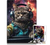 1000 Adult Pieces Jigsaw Puzzle Cosmos Kitten DJ Great for Calm Leisure Moments Premium Die Cut Precision Toy Size 50x75cm