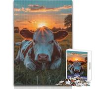 1000 Adult Pieces Jigsaw Puzzle Cow Sunset Elegant Calm And Enjoyable Free Time Advanced Die Cut Precision Toy Size 38x52cm