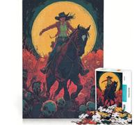 1000 Adult Pieces Jigsaw Puzzle Cowgirl Zombies, Educational Game, Difficult And Challenge, Christmas Birthday Gifts 38x26cm