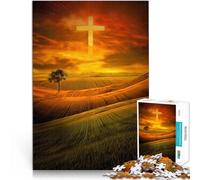 1000 Adult Pieces Jigsaw Puzzle Cross of light Made of cardboard,for age 14 years and over Toy Wall Decor Games Toys Gift。size:26x38cm/10.24x14.96inch