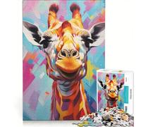 1000 Adult Pieces Jigsaw Puzzle Curious Giraffe, Brain Teaser Game, Difficult Hard, Unique Birthday And Xmas Gifts 50x75cm