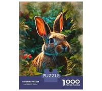 1000 Adult Pieces Jigsaw Puzzle Curious Rabbit in The Garden Puzzle for Adults Brain Teaser Game Improve Memory Gifts for Friends And Family 38x26cm/1000pcs