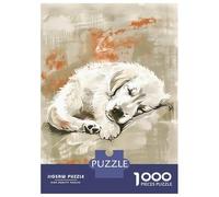 1000 Adult Pieces Jigsaw Puzzle Cute Sleeping Golden Retriever Pup Nursery Illustration Digital Art Adult Jigsaw Puzzle Relaxing Games Hand Speed Race Birthday Present, Gifts, 70x50cm/1000pcs
