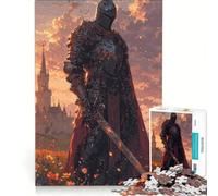 1000 Adult Pieces Jigsaw Puzzle Dark Knight in A Flower Field, Hands-on Game, Parent-child Interaction, Deal As Gifts for The Whole Family 38x26cm