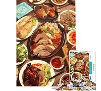 1000 Adult Pieces Jigsaw Puzzle Delicious Asian Cuisine Feast Brain Intelligence Challenge Addictive Toys Fun Games For Family Fun Art Work Gifts (size 38x26cm)
