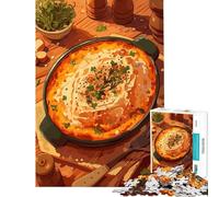 1000 Adult Pieces Jigsaw Puzzle Delicious Shepherd's Pie Illustration for Educational Game Addictive Toys to Cultivate Patience Gifts Ideas Home Art Decor (size 50x75cm)