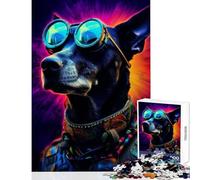 1000 Adult Pieces Jigsaw Puzzle Dog in Trippy Borderlands Toy Wall Decor Birthday Gift Relaxing Games Interesting Stress Reduction Size 50x75cm
